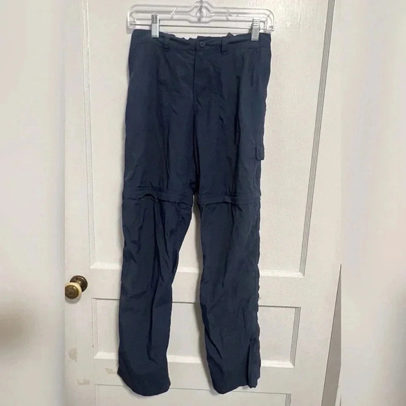 Columbia Pfg Omni Shade Sun Protection Zip Off Leg Navy Blue Pants Size 14/16 - Picture 1 of 3